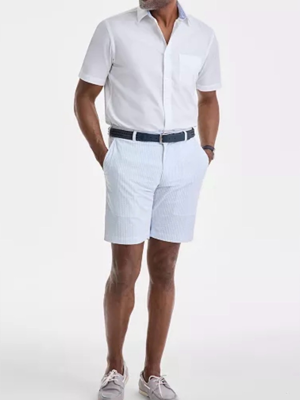 Club Room Light Blue and White Steiped Seersucker Men’s Shorts | Sz Waist 34